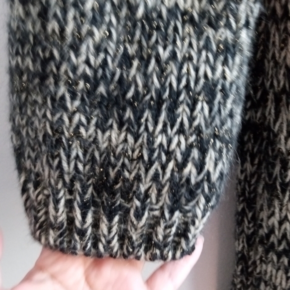 Roberto Collina  Black/White Merino Wool & Baby Camel Knit Midi Cardigan s Large - Picture 9 of 12